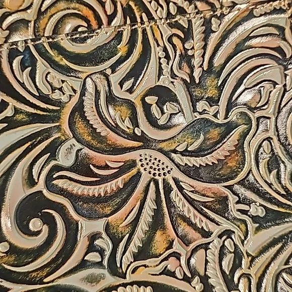 NWOT Patricia Nash granada turquoise tooled leather crossbody purse - Picture 12 of 12